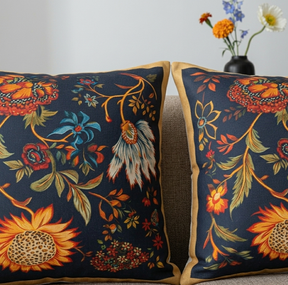 Midnight Botanical Cushion Cover Pack of 2