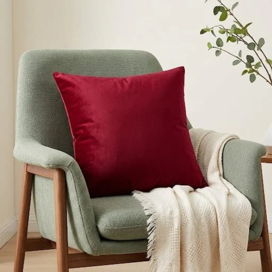 Red Velvet Cushion Cover
